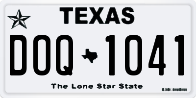TX license plate DOQ1041