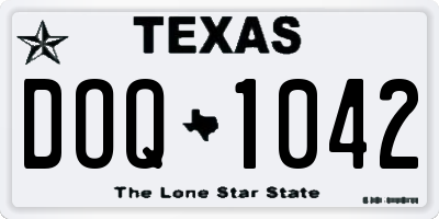 TX license plate DOQ1042