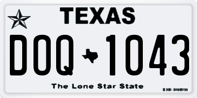 TX license plate DOQ1043