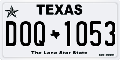 TX license plate DOQ1053