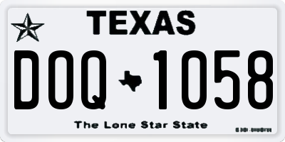 TX license plate DOQ1058