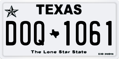 TX license plate DOQ1061