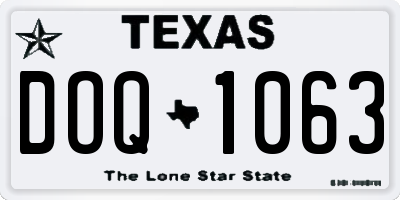 TX license plate DOQ1063