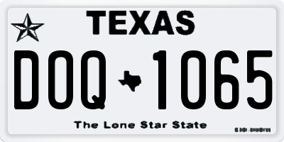 TX license plate DOQ1065