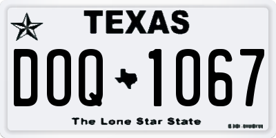 TX license plate DOQ1067
