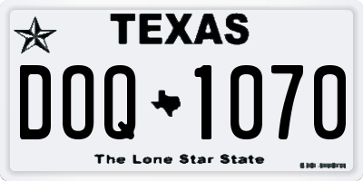 TX license plate DOQ1070