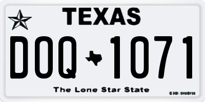 TX license plate DOQ1071