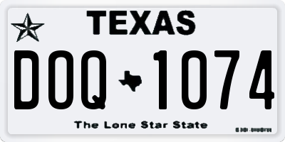 TX license plate DOQ1074
