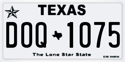 TX license plate DOQ1075