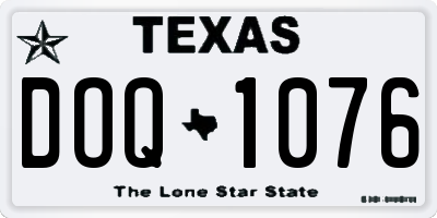 TX license plate DOQ1076