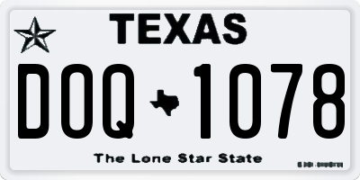 TX license plate DOQ1078