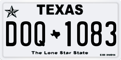 TX license plate DOQ1083