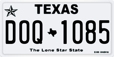 TX license plate DOQ1085