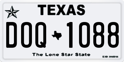 TX license plate DOQ1088
