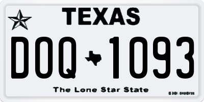 TX license plate DOQ1093