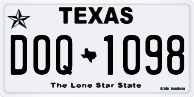 TX license plate DOQ1098