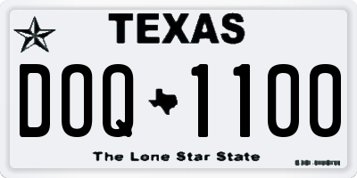TX license plate DOQ1100