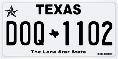 TX license plate DOQ1102