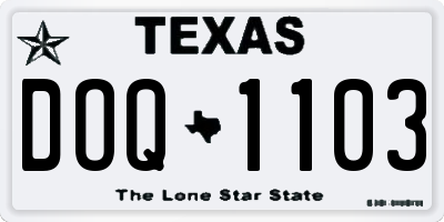 TX license plate DOQ1103
