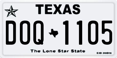 TX license plate DOQ1105