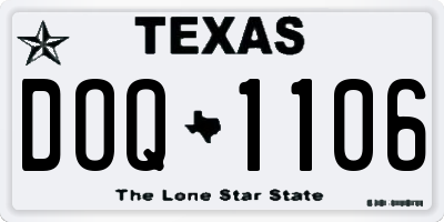 TX license plate DOQ1106