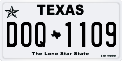 TX license plate DOQ1109