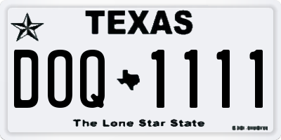 TX license plate DOQ1111