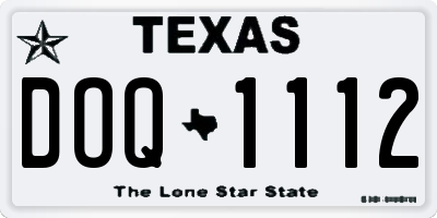 TX license plate DOQ1112