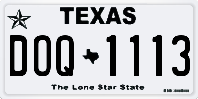 TX license plate DOQ1113