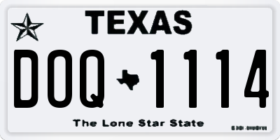 TX license plate DOQ1114