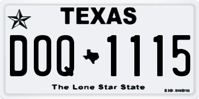 TX license plate DOQ1115