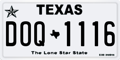 TX license plate DOQ1116