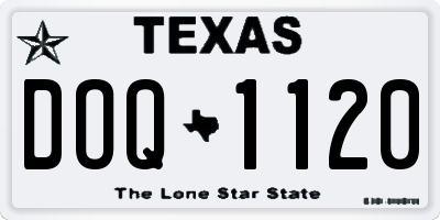 TX license plate DOQ1120