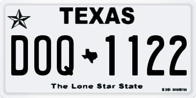 TX license plate DOQ1122