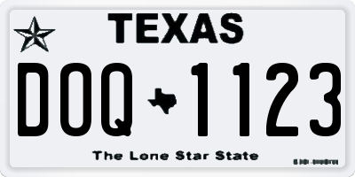TX license plate DOQ1123