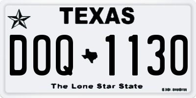 TX license plate DOQ1130