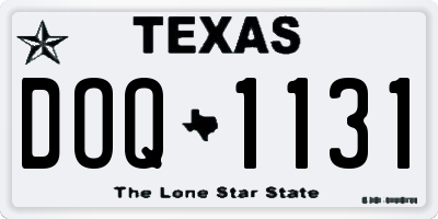 TX license plate DOQ1131