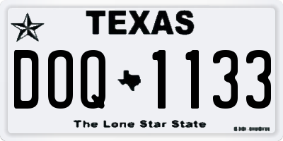 TX license plate DOQ1133