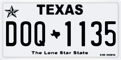 TX license plate DOQ1135