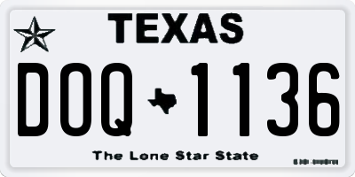 TX license plate DOQ1136