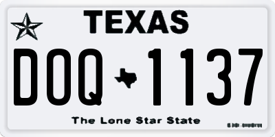 TX license plate DOQ1137