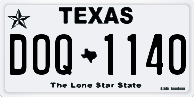 TX license plate DOQ1140