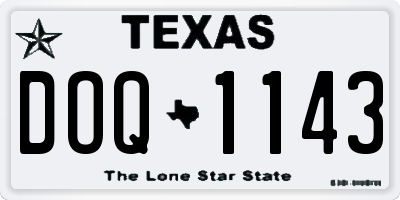 TX license plate DOQ1143