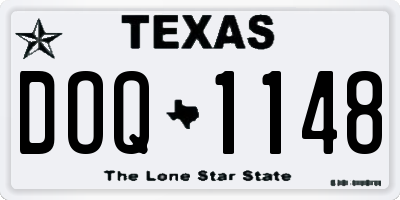 TX license plate DOQ1148