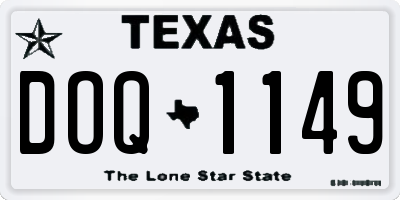 TX license plate DOQ1149