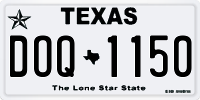 TX license plate DOQ1150