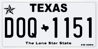 TX license plate DOQ1151