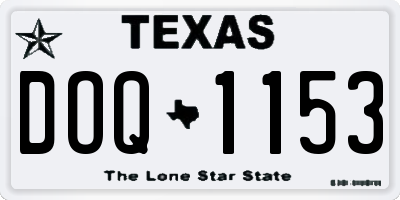 TX license plate DOQ1153