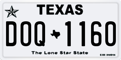 TX license plate DOQ1160