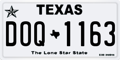 TX license plate DOQ1163